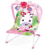 Scaun de odihnă muzicală și vibrație culoare pink cu model zebră