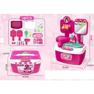 Set de înfrumusețare pink cu 19 bucăți - se poate transporta