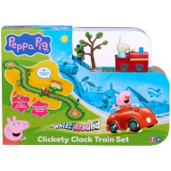 Set de joacă Peppa Pig Whizz-Around Iepurașul Rebecca cu tren roșu
