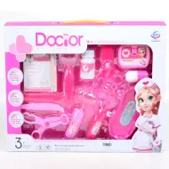 Set de joacă doctor pink cu foarfecă și accesorii