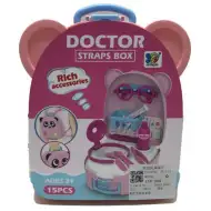 Set de joacă doctor pink ursuleț suport cu accesorii
