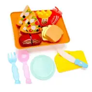 Set de joacă pentru mic dejun cu pizza și accesorii 12 bucăți