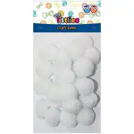 Set pompon alb 15mm 60 bucăți