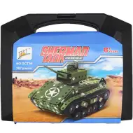Sherman tanc model jucărie de construcție metal set 287 bucăți în valiză