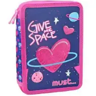 Space Heart: penar echipat pliabil roz și mov dimensiune 15x21x5cm