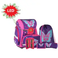 Spirit: Butterfly 3D model cu LED rucsac, ghiozdan 5 bucăți set