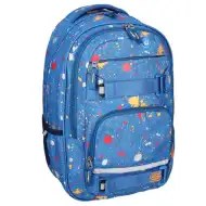 Spirit: Campus ghiozdan rotunjit cu pete albastre, rucsac 46x33x22cm