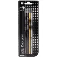 Spirit: Deluxe grafit creion negru lemn set 4 bucăți