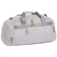 Spirit: Geantă de sport gri deschis cu fermoar verde neon 55x31x41cm