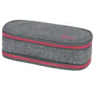 Spirit: My Bag gri și pink două compartimente penar oval