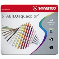 Stabilo: Aquacolor 24 bucăți creioane colorate set în cutie metal