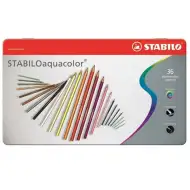 Stabilo: Aquacolor set creioane colorate cutie metal 36bc