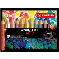 Stabilo Woody 3in1 ARTY  set creioane colorate 10 bucăți