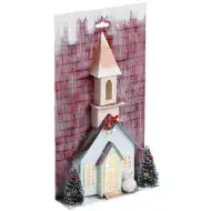 Stop &amp; Look: biserică hârtie de Crăciun cu lumini 17x5x30cm