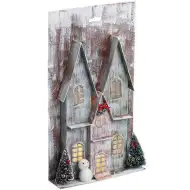 Stop &amp; Look: căsuță hârtie de Crăciun cu lumini 17x5x30cm