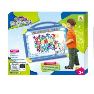Tablă de desen magnetică bilateral cu accesorii culoarea albastră