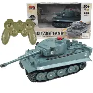 Tanc german Tiger telecomandă RC cu funcții realiste la scară 1/30 2.4GHz 30cm
