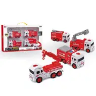 Vehicule de pompieri 4 bucăți set (se poate repara)