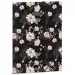 Ars Una: Flowery Black mapă cu flori și elastic A/4