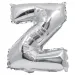 Balon folie în formă de literă, culoare argintie – litera Z, 32 cm