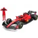 Bburago: Mașină de curse Ferrari SF23 F1, model auto din metal cu pilot, scară 1/24 (Charles Leclerc #16)