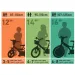 Bicicletă BMX de 12” pentru copii cu roți ajutătoare, în culorile verde-negru – bicicletă Dino Bikes