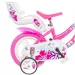 Bicicletă pentru copii Flappy 12” cu coș și scaun pentru păpuși, culoare roz-alb - bicicletă Dino Bikes