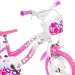 Bicicletă pentru copii Flappy 12” cu coș și scaun pentru păpuși, culoare roz-alb - bicicletă Dino Bikes