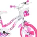 Bicicletă pentru copii Flappy 14” cu coș și scaun pentru păpuși, culoare roz-alb – bicicletă Dino Bikes