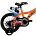 Bicicletă pentru copii Hot Wheels 14” cu suport pentru sticlă și roți ajutătoare, culoare portocaliu-negru – bicicletă Dino Bikes