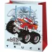 Cardex: Pungă cadou de mărime medie cu camion monstru roșu-alb, 17,8x10x23cm