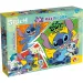 Disney Stitch 2 în 1 maxi puzzle de 24 de piese și carte de colorat 70x50cm - Lisciani