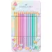 Faber-Castell: Set de 12 creioane colorate pastelate Sparkle, în cutie metalică