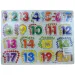 Joc de potrivire forme din lemn colorat cu mânere 30x22cm