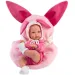 Llorens: Bimba bebeluș nou-născut cu cărucior roz cu iepuraș, 35 cm