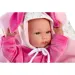 Llorens: Bimba bebeluș nou-născut cu cărucior roz cu iepuraș, 35 cm