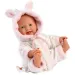 Llorens: Păpușă bebeluș fetiță în pijama moale cu model de barză 31cm