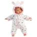 Llorens: Păpușă bebeluș fetiță în pijama moale cu urechi de iepuraș 31cm