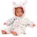 Llorens: Păpușă bebeluș fetiță în pijama moale cu urechi de iepuraș 31cm