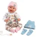 Llorens: Păpușă nou-născută Tala și Talo de 44 cm, 2 în 1, cu sunete, cu accesorii roz și albastre.