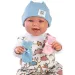 Llorens: Păpușă nou-născută Tala și Talo de 44 cm, 2 în 1, cu sunete, cu accesorii roz și albastre.