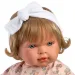 Llorens: Păpușă plângătoare Carla de 42 cm în rochie cu flori și bentiță.