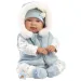 Llorens: Tino, bebeluș nou-născut de 44 cm cu suzetă și vestă cu glugă.