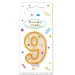 Lumânare aniversară cu buline, numărul 9