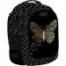 Luna: Rucsac negru cu fluturi Must, cu 3 compartimente, 32x18x43cm