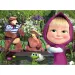 Masha și ursul 2 în 1 puzzle maxi de podea cu 24 de piese și carte de colorat 70x50cm - Lisciani