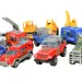Model de mașină: Serviciu public 16 bucăți salvare, pompieri, militari și set de vehicule de muncă.