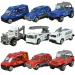 Model de mașină: Serviciu public 16 bucăți salvare, pompieri, militari și set de vehicule de muncă.