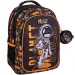 Must... Rucsac școlar pentru astronauți, negru-portocaliu, cu colțuri rotunjite, 3 compartimente, 32x18x43 cm