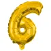 Numeroase baloane din folie de culoare aurie – numărul 6, 86 cm